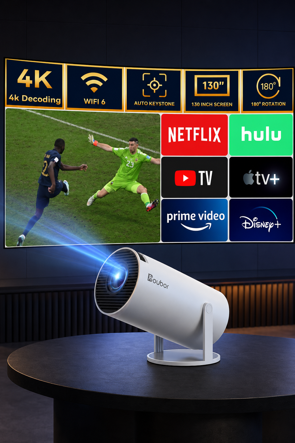 Projetor HY300 portátil Smart Android 11 suporte 4k HDMI Wi-fi