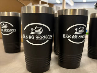 BKB Ag Services printed coffee tumblers with logo
