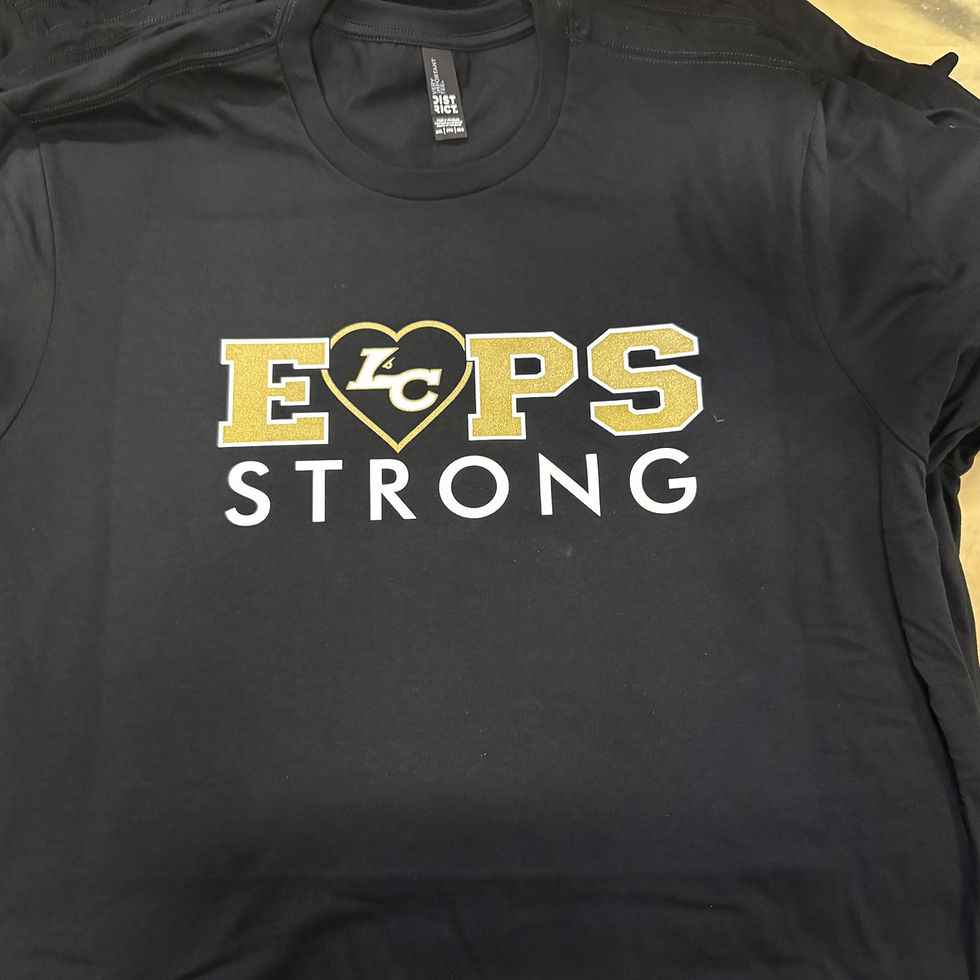 Custom silk screen printed EOPS Strong Lemoore College t-shirt by Plain Insane Graphix