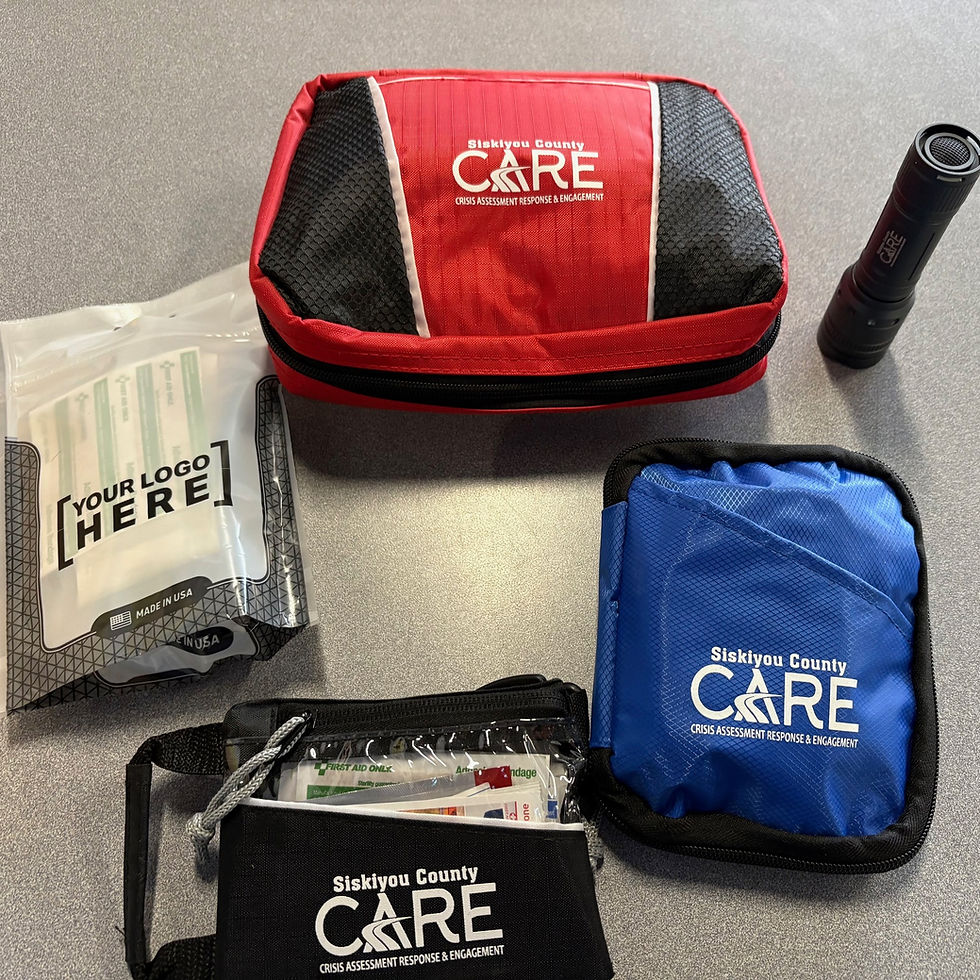 Siskiyou County CARE branded first aid kids