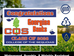 COS College graduation yard sign. Waterproof, Durable, & Wrinkle Resistant. Make in the USA.