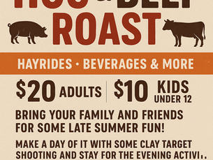 Hog and Beef Roast, Hayrides and more Saturday August 16, 2025