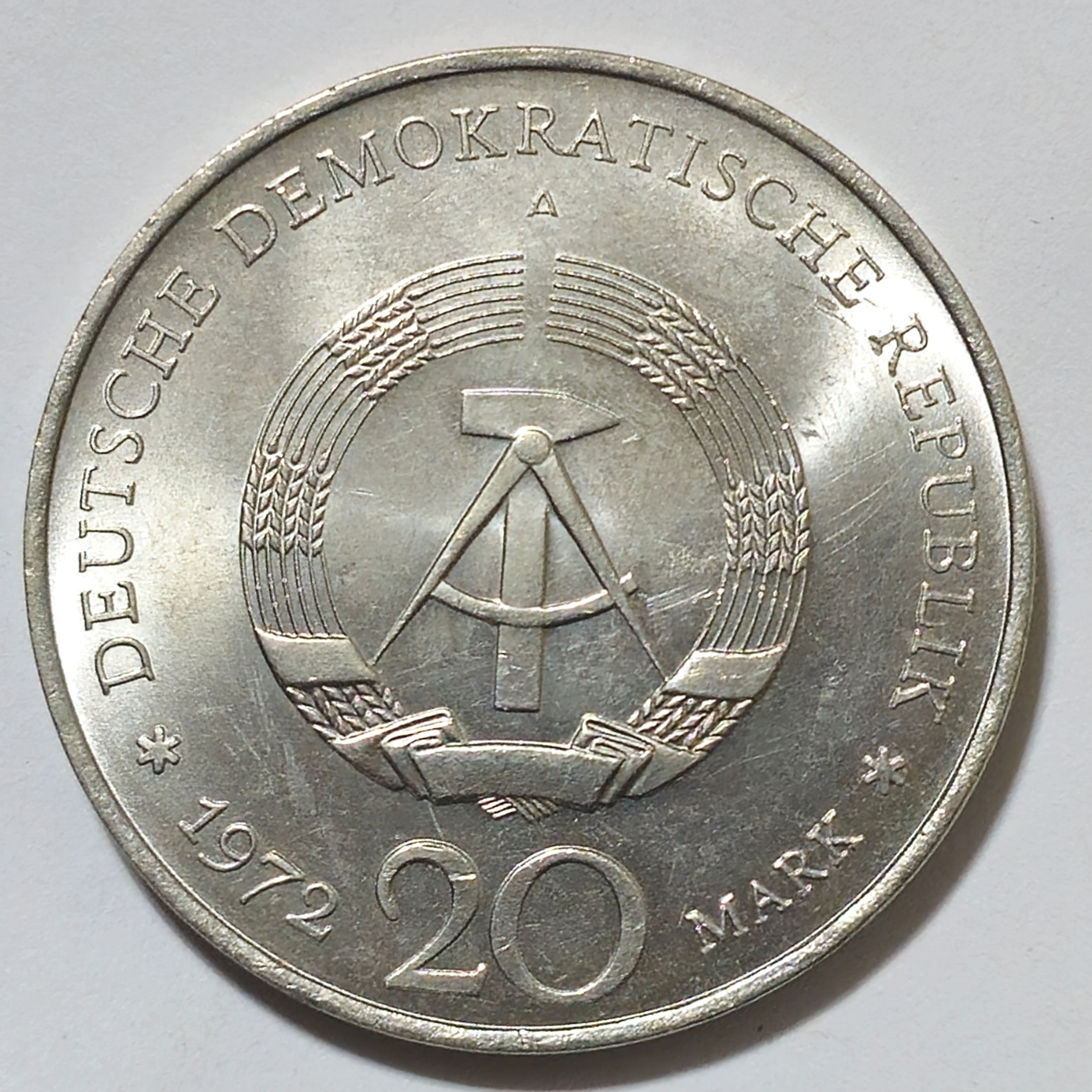 East German 20 Mark 1972 - Friedrich von Schiller