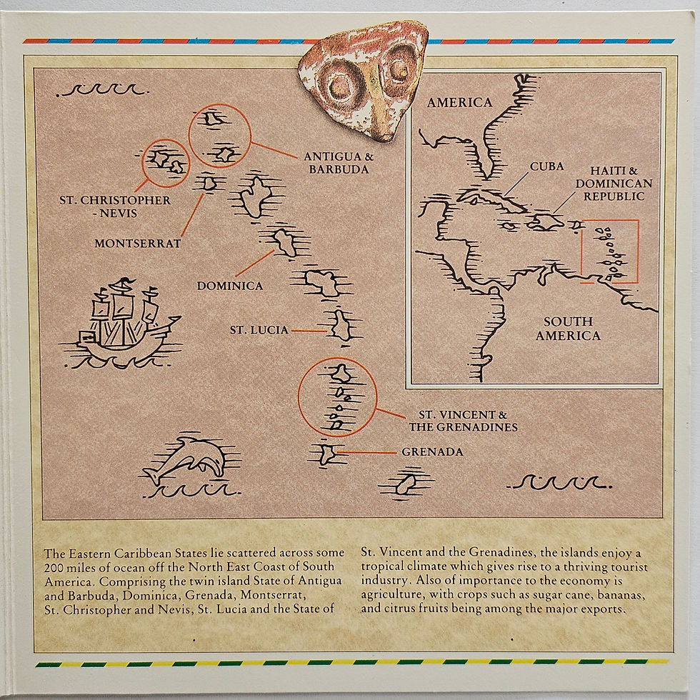 Thumbnail: Eastern Caribbean States historical Caribbean map insert from 1986 coin collection