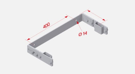 Hymer Galvanised Steel U Shaped Adjustable Wall Bracket 290mm - 410mm