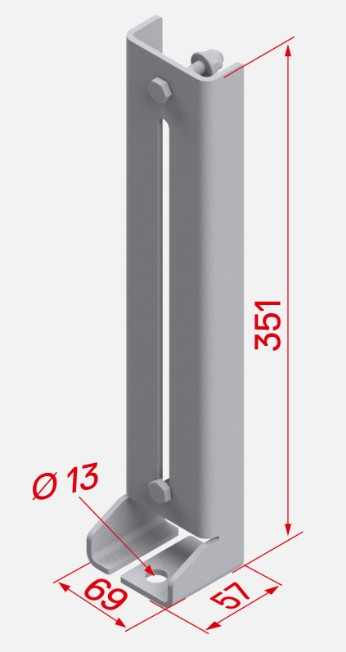 Hymer Glanvanised Adjustable Floor Bracket