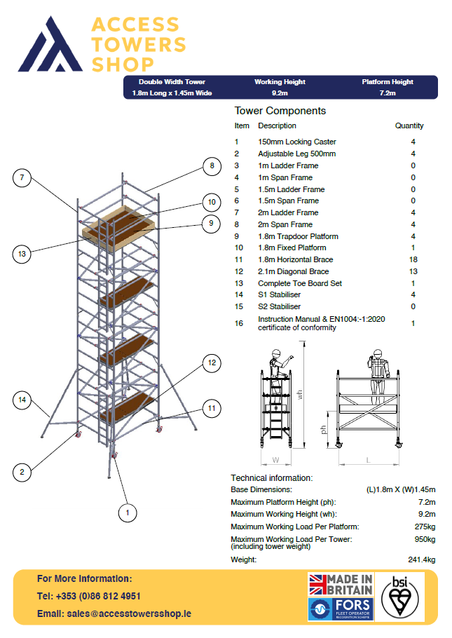 Thumbnail: UTS 500 Industrial Double Width 1.8m Long