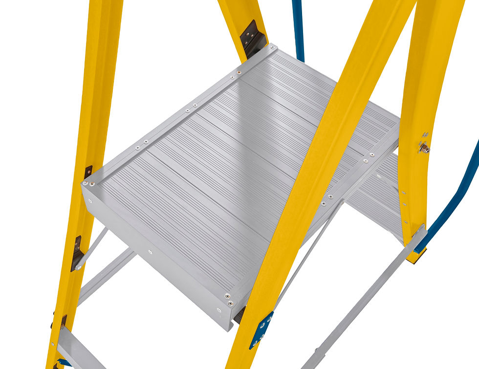 Thumbnail: Werner Megastep Fibreglass Wide Platform Stepladder 4 Tread