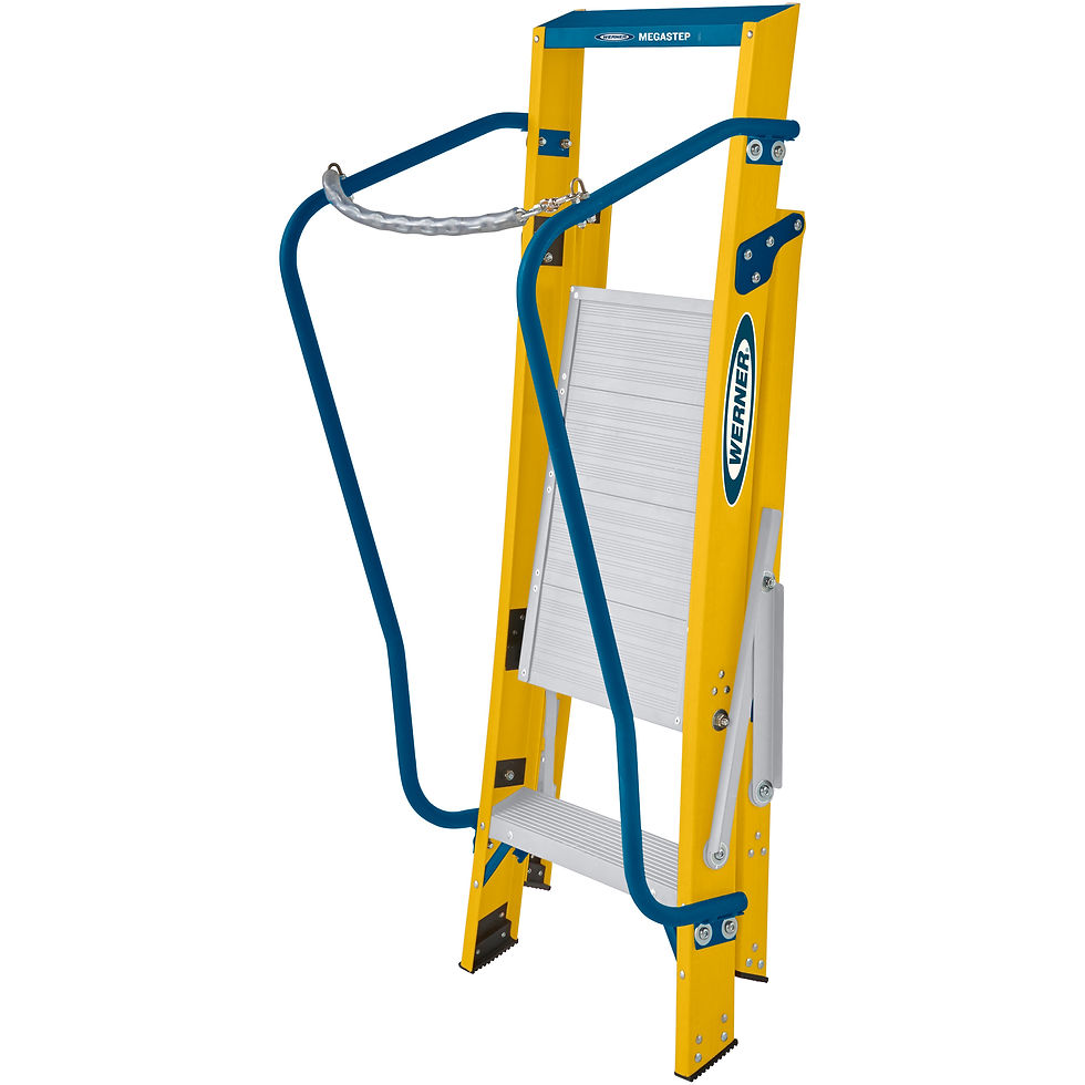 Thumbnail: Werner Megastep Fibreglass Wide Platform Stepladder 2 Tread