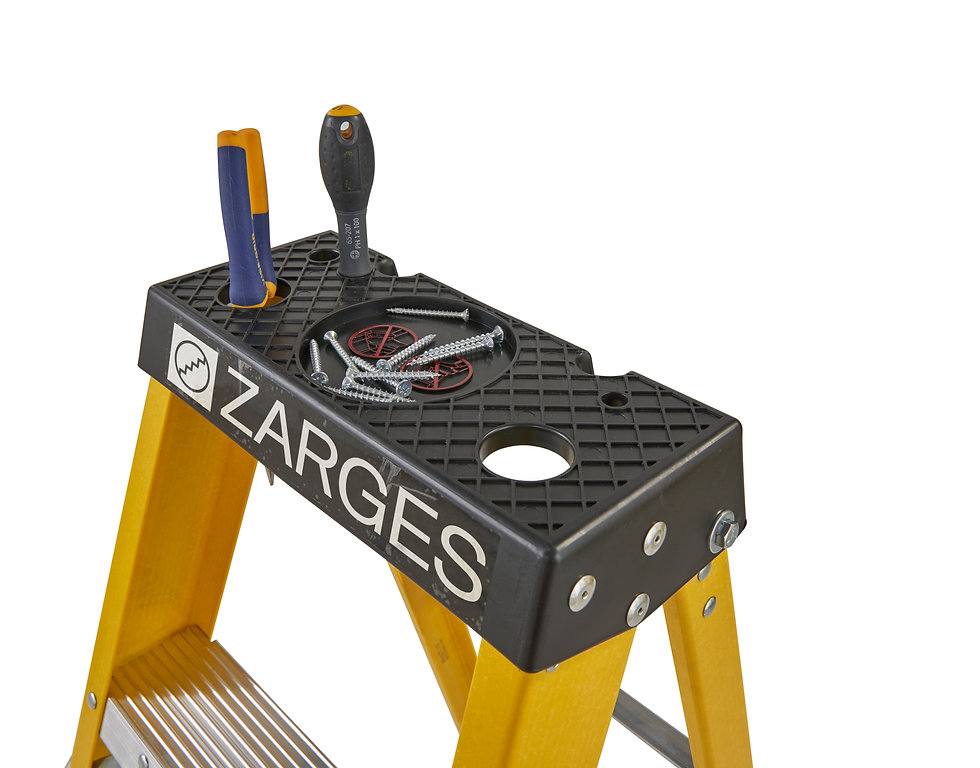 Thumbnail: Zarges Fibreglass Swingback Stepladder 6 Tread
