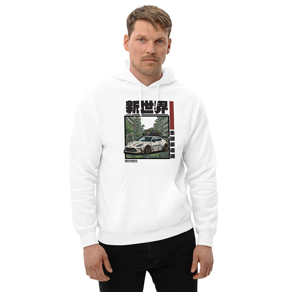 homme porte un Hoodie blanc Toyota GR86