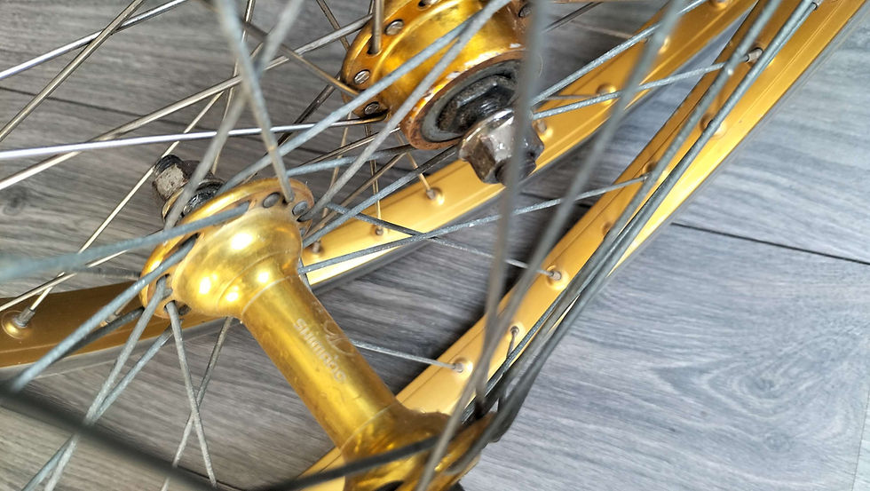 Thumbnail: ARAYA 7X GOLD Old school VINTAGE WHEELS WITH SHIMANO HUBS 20X1.75