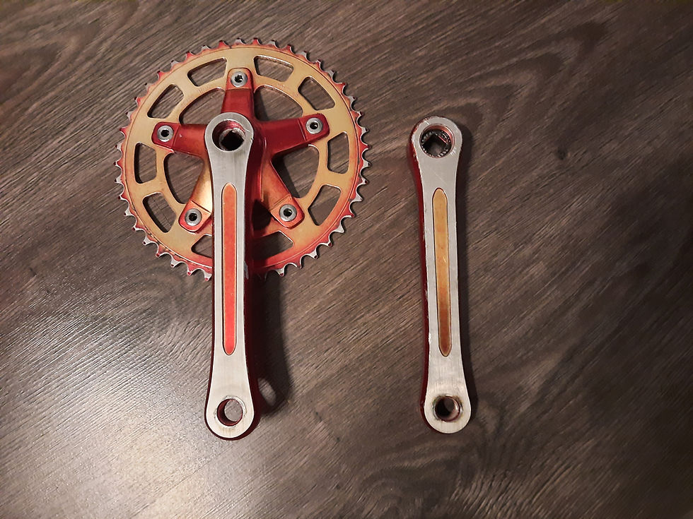 Miniatura: Vintage 80's SR BMX Cranks Red 170mm 44T