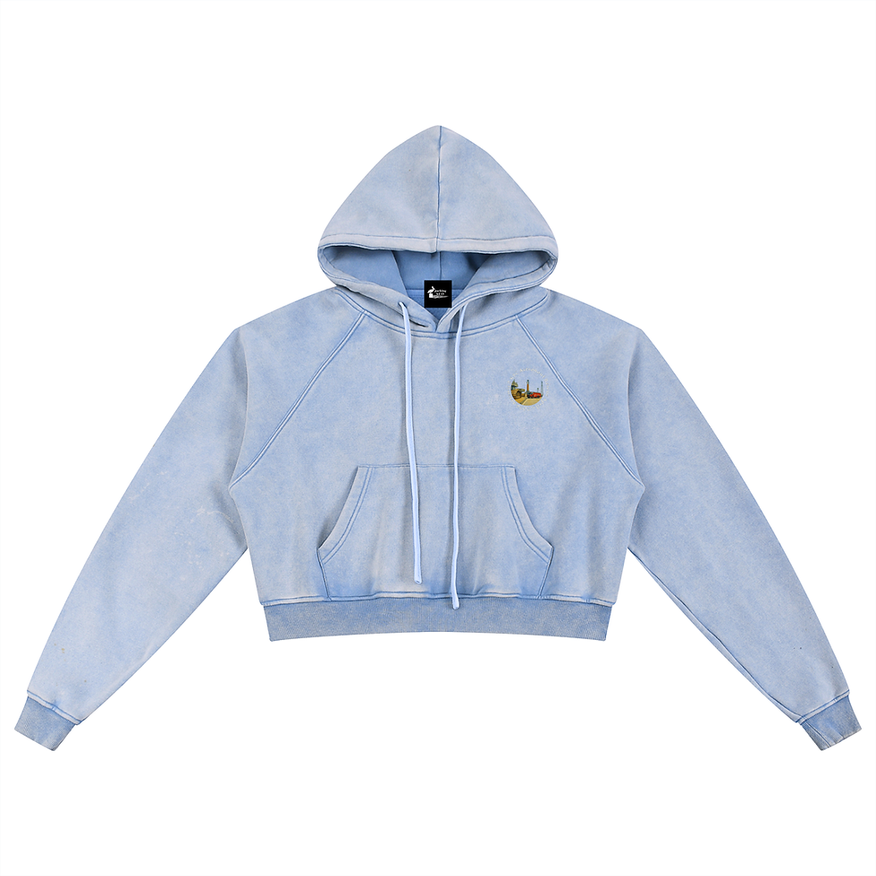 Thumbnail: Fire (W) - Artemis 2 Launch Support - Snow Washed Cropped Hoodie