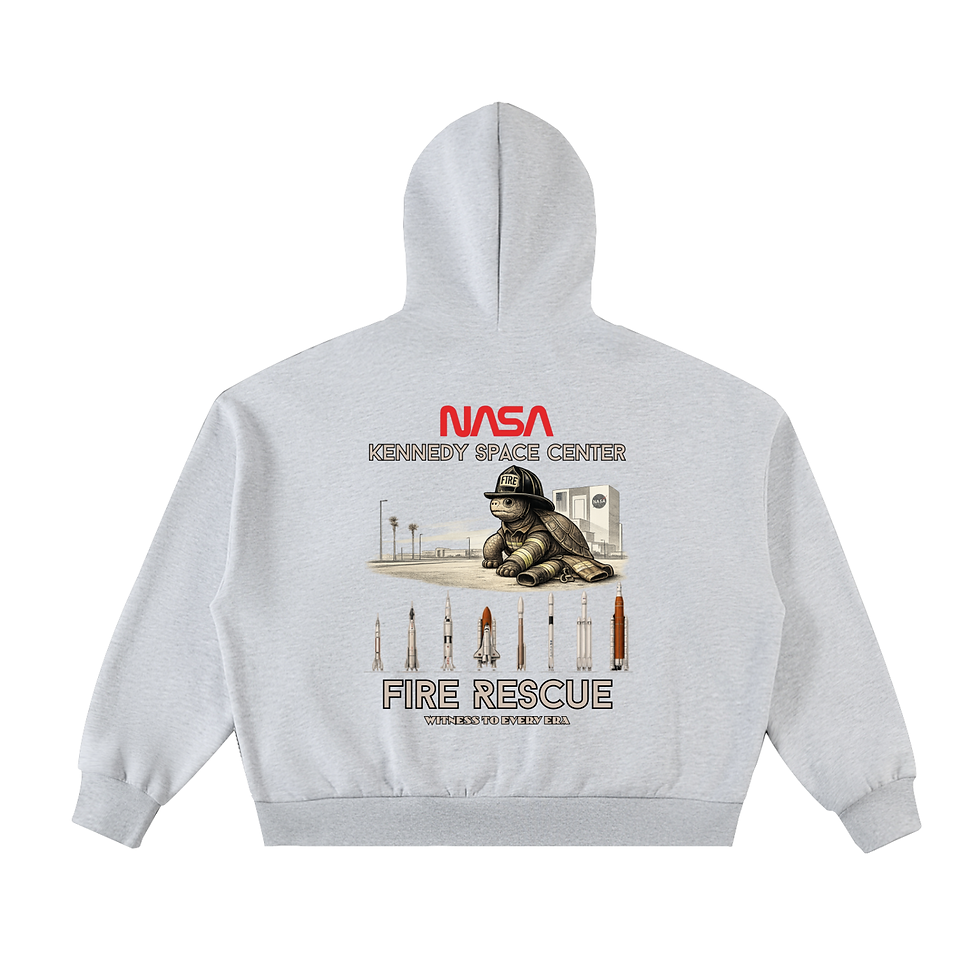 Thumbnail: Fire - KSCFR - Tortoise Witness - Fleeced Full-Zip Boxy Hoodie