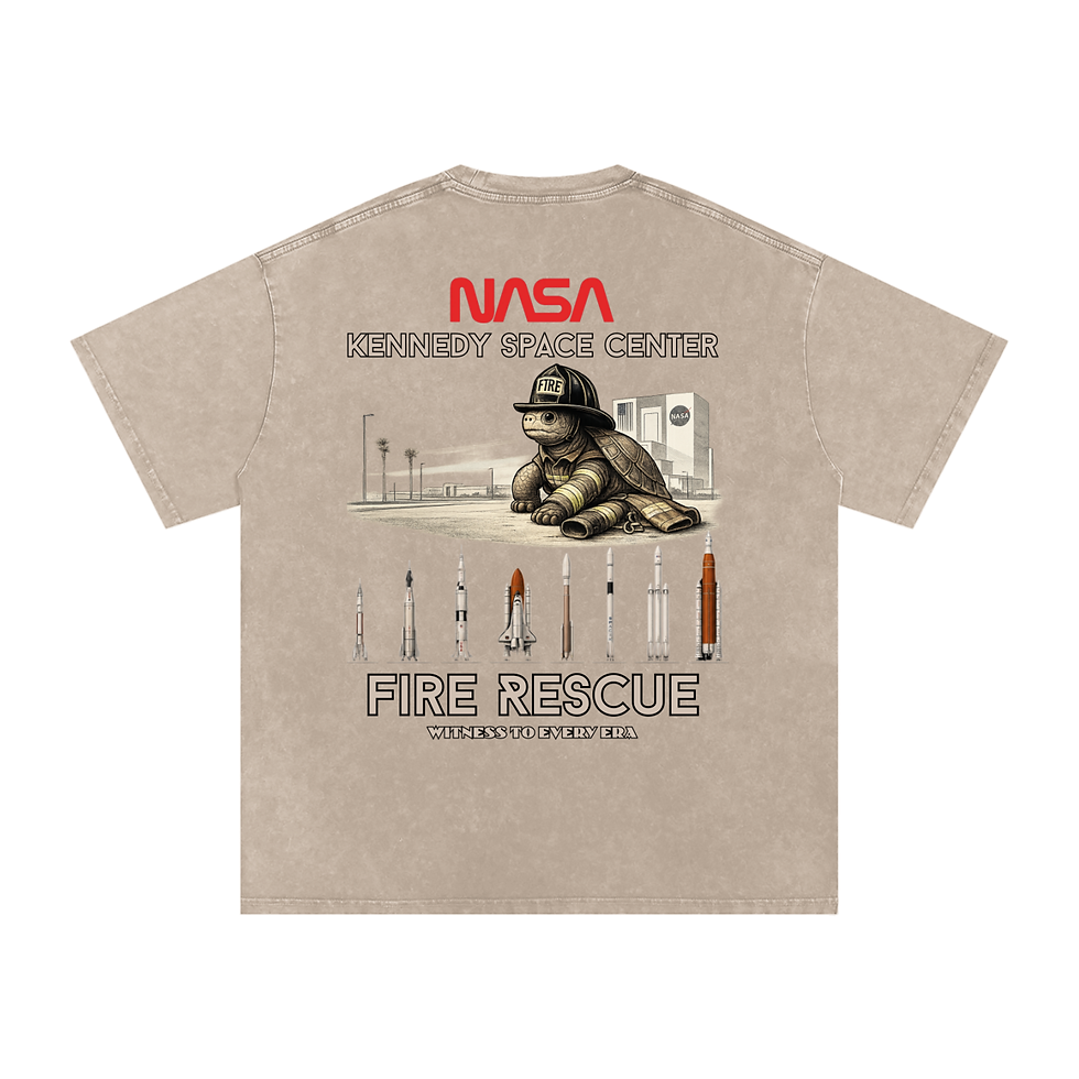 Thumbnail: Fire - KSCFR Tortoise - Snow Washed Oversized Cotton T-Shirt