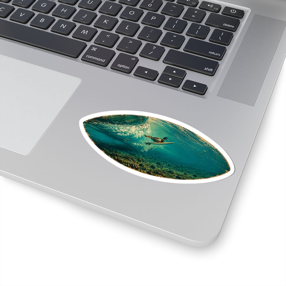 Thumbnail: The Lot - Duck Dive Kiss-Cut Sticker — Underwater Surfer Laptop Decal