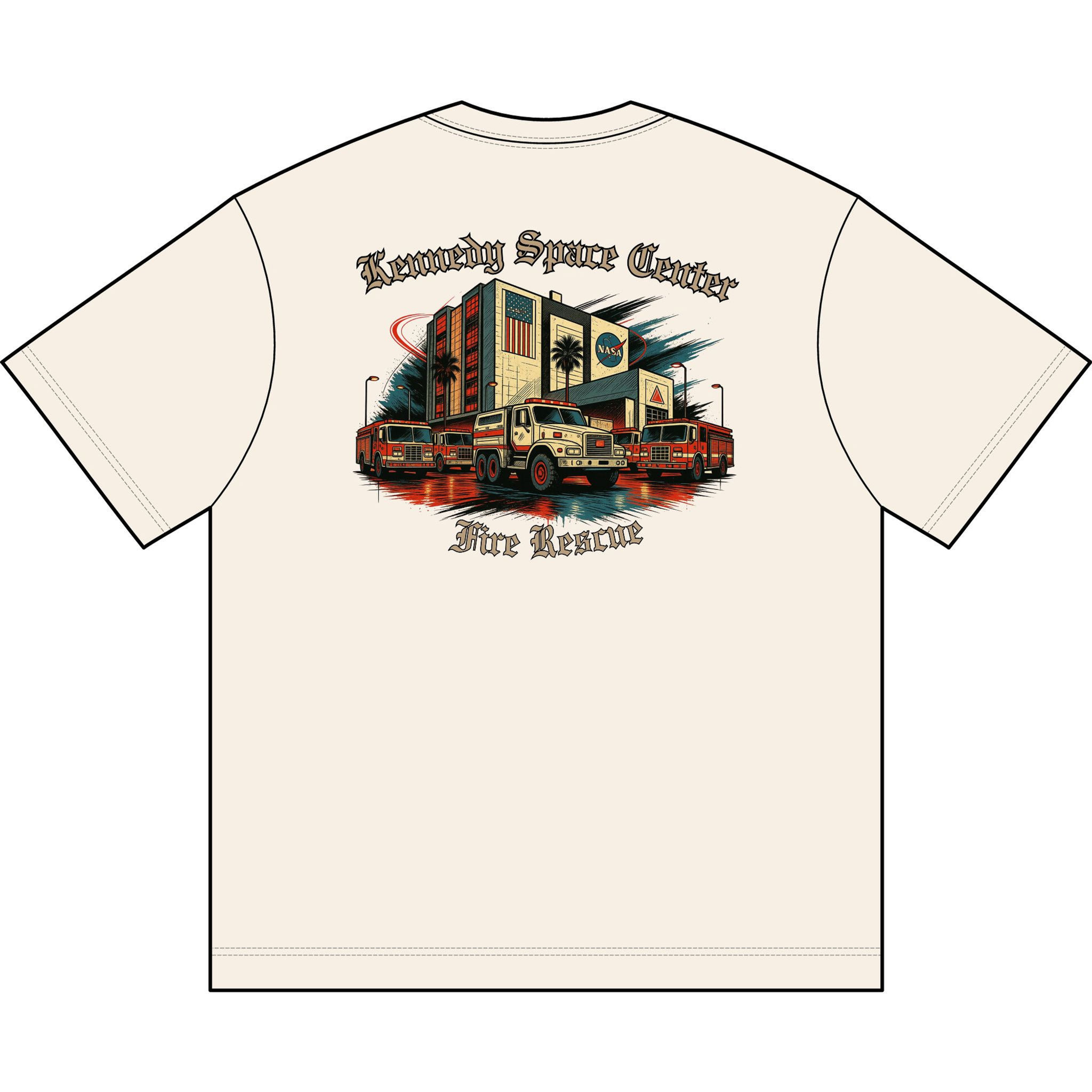 Fire — Trucks Graphic Boxy Tee Fire Rescue Shirt