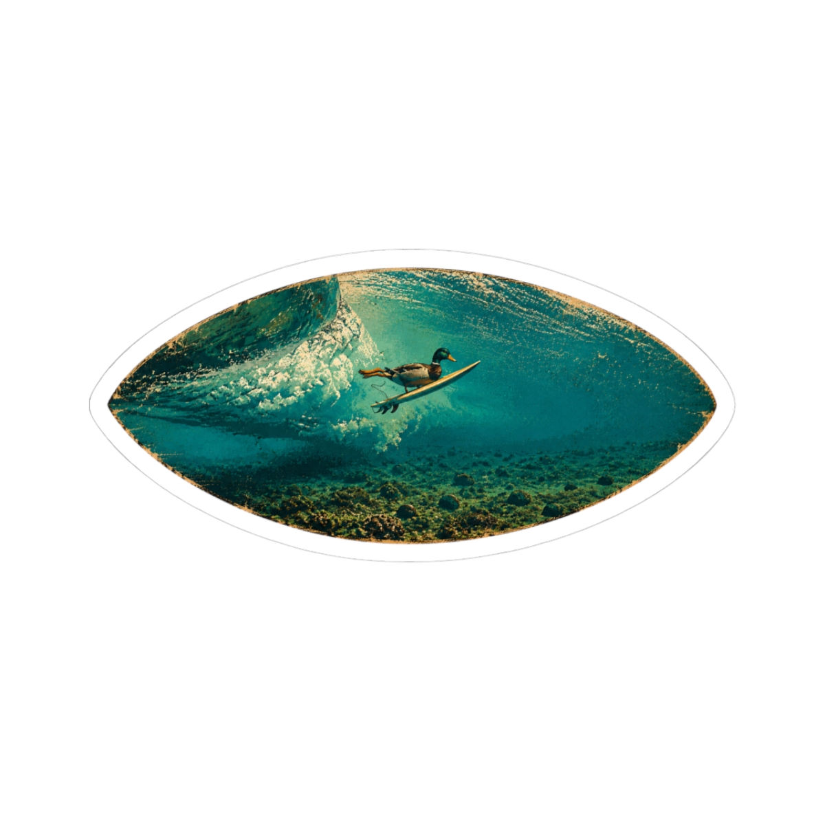 The Lot - Duck Dive Kiss-Cut Sticker — Underwater Surfer Laptop Decal