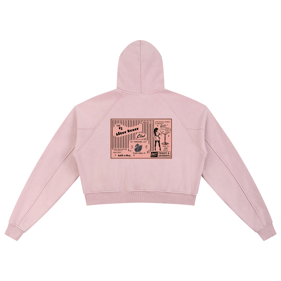 Thumbnail: The Lot (W)- 13 After Hours Club - Snow Washed Cropped Hoodie