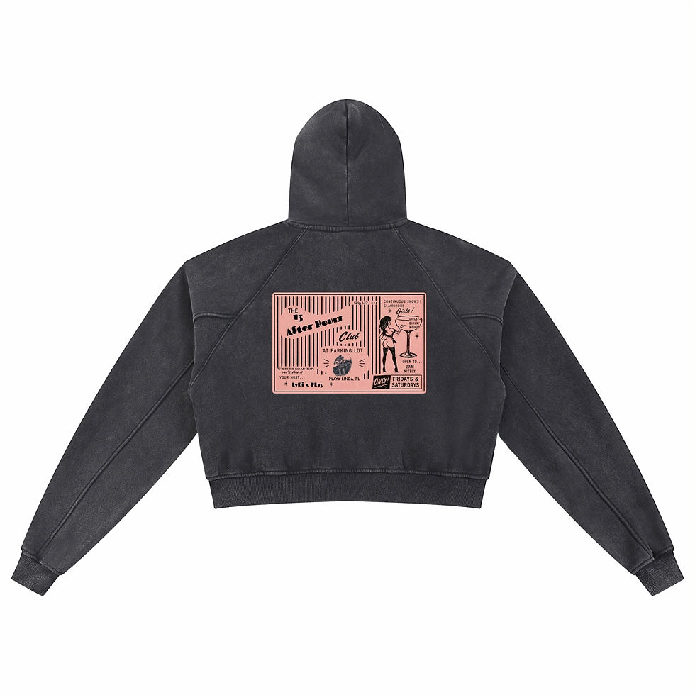 Thumbnail: The Lot (W)- 13 After Hours Club - Snow Washed Cropped Hoodie