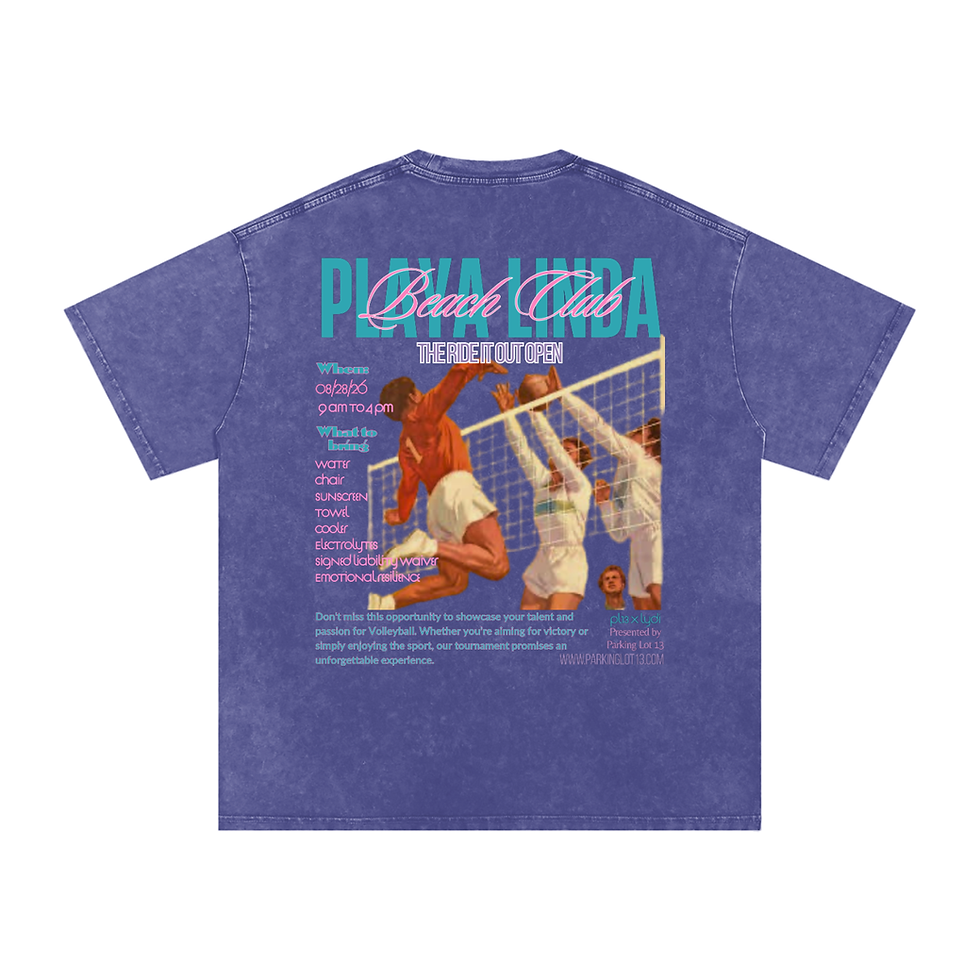 Thumbnail: The Lot - The Ride it Out Open - Snow Washed Oversized Cotton T-Shirt