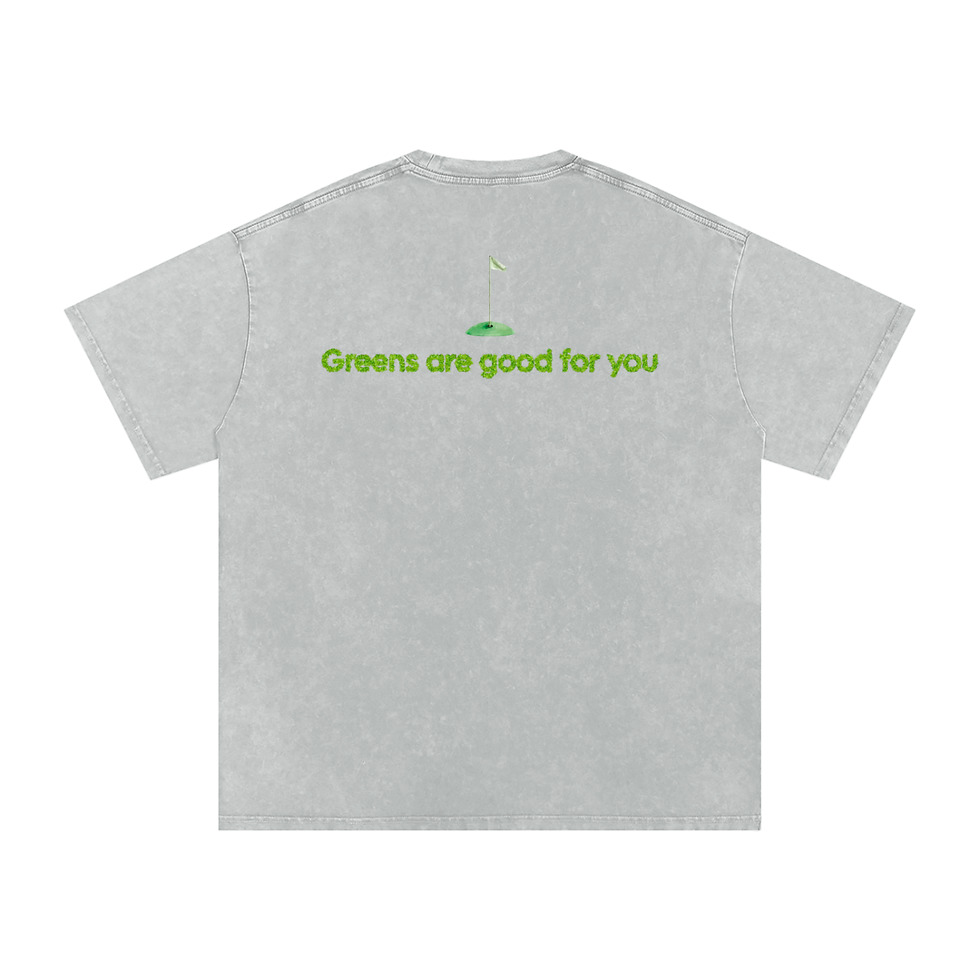 Thumbnail: GOLF  - GREENS ARE GOOD FOR YOU -  Snow Washed Oversized Cotton T-Shirt