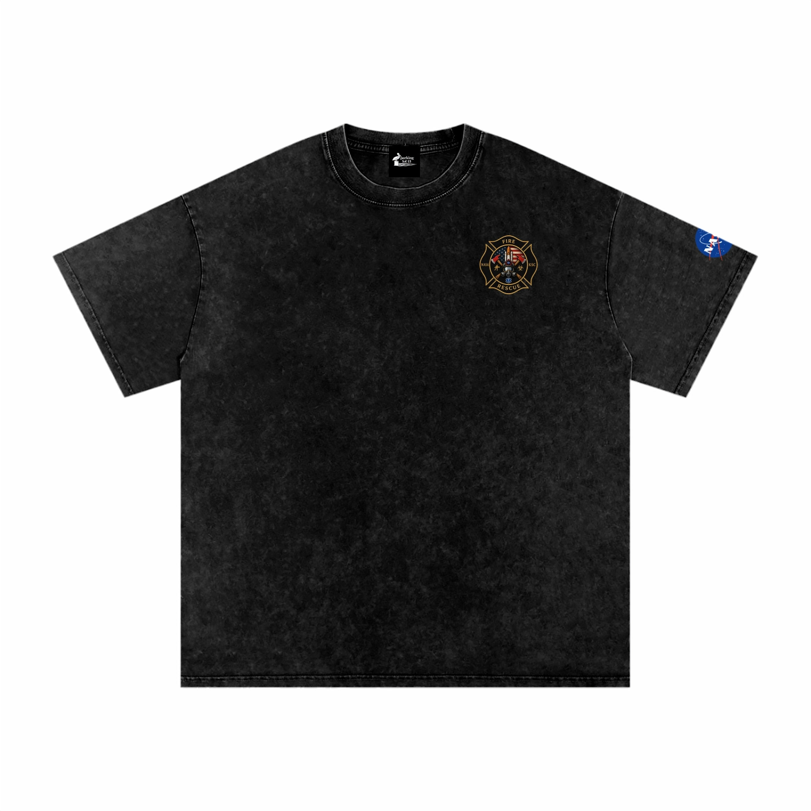 Fire - Rocket Reflection - Snow Washed Oversized Cotton T-Shirt
