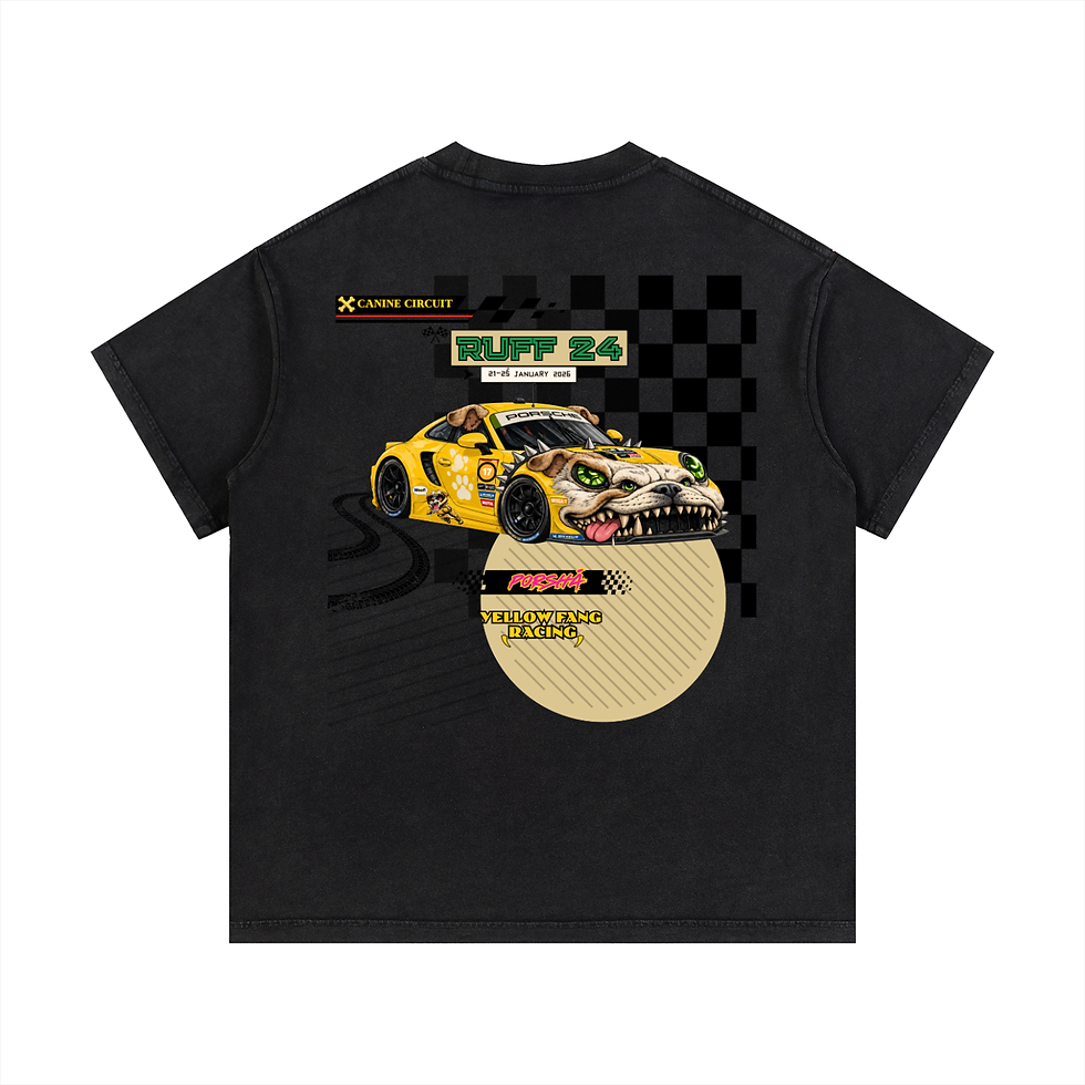Thumbnail: Canine Circuit - YFR Porschá - Bulldog Racers - Vintage Wash Cotton T-Shirt