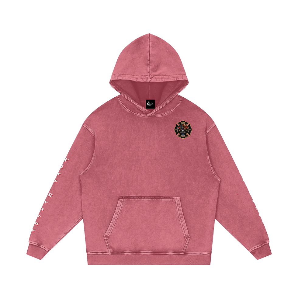Thumbnail: Fire - KSCFD Trucks - Snow Washed Loose Cotton Hoodie