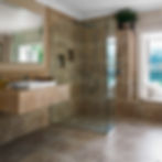 Polly Eltes wet room brown tiles