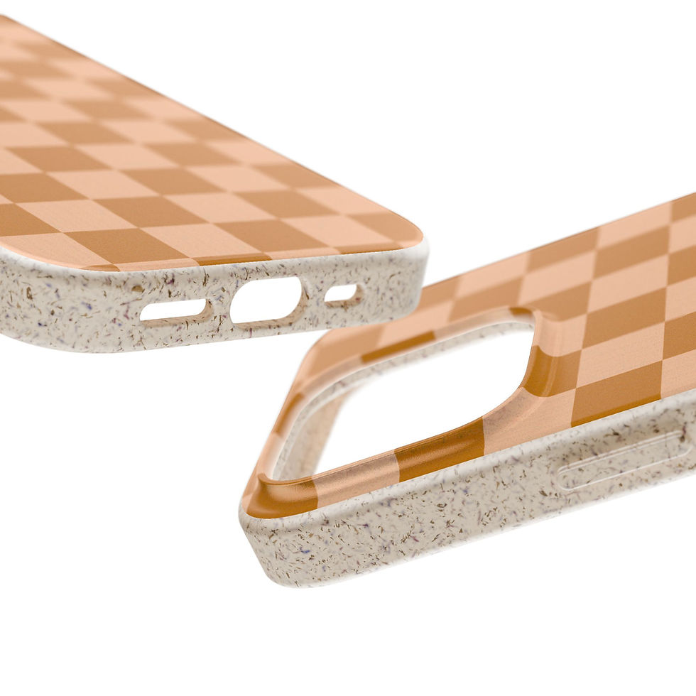 Thumbnail: Eco-Friendly Checkerboard - Cinnamon Kiss Phone Case