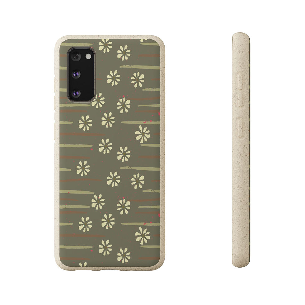 Thumbnail: Eco-Friendly Ditsy Floral Green Phone Case, Biodegradable Case