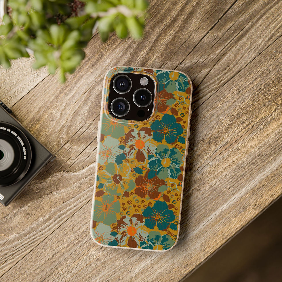 Thumbnail: Ecofriendly Floral Crush- Choc Mint Phone Cases, Hibiscus