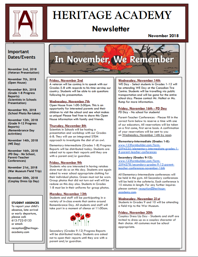 november 2018 newsletter mysite