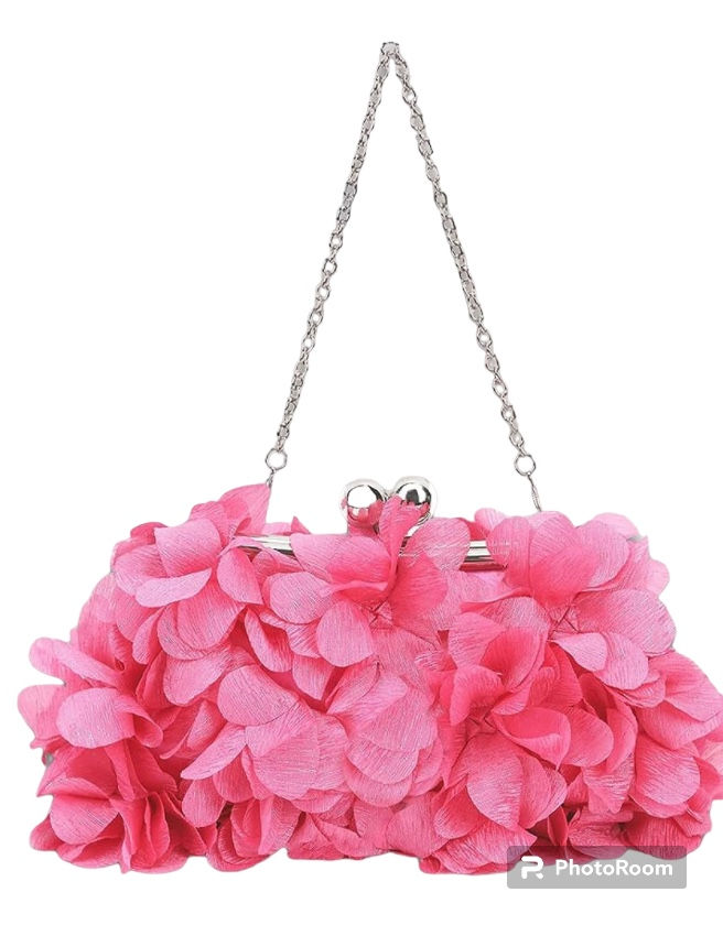 Thumbnail: Satin Flowers Clutch Purse