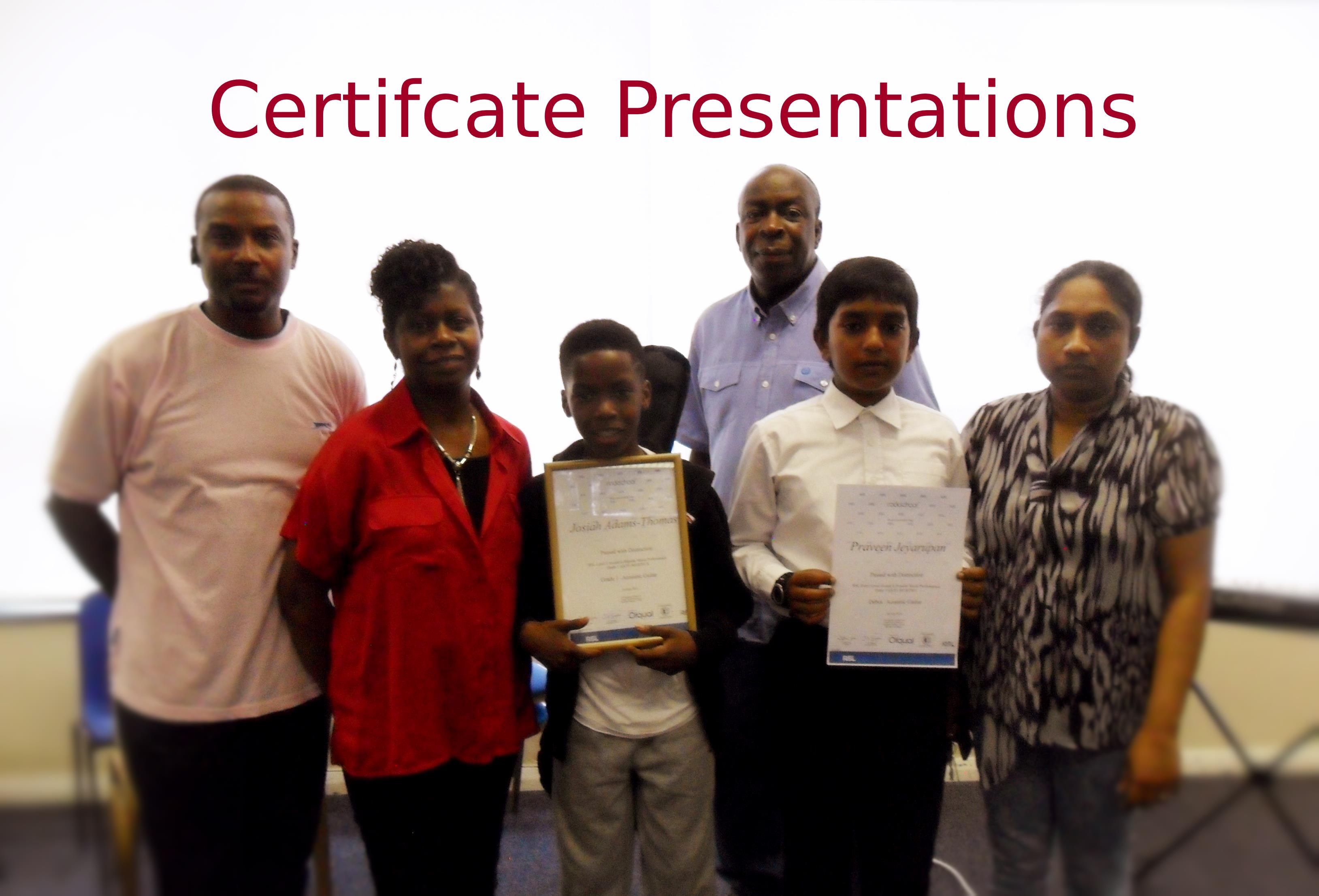 Certifcate Presentations