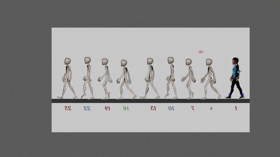 Human Walk with sliding background