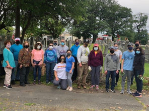 TBS Volunteers Flag Graves and Help Clean up at New Camden Cemetery