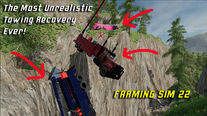 The Most Unrealistic Towing Recovery Ever! 3 Trucks in Farming Simulator 22