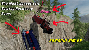 The Most Unrealistic Towing Recovery Ever! 3 Trucks in Farming Simulator 22
