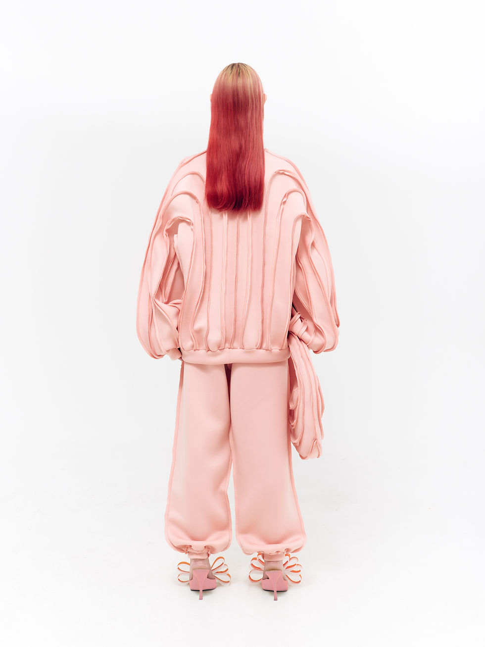 Miniature : Oversize raw edges sweatshirt - pink