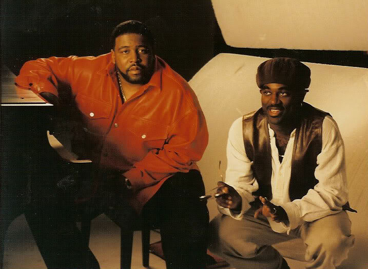 On set with Gerald Levert.