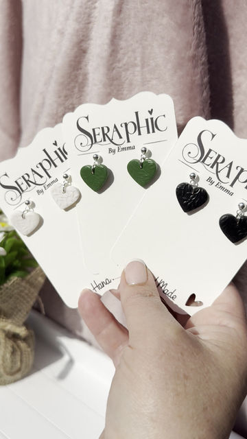 Thumbnail: Leaf Embossed Heart Earrings