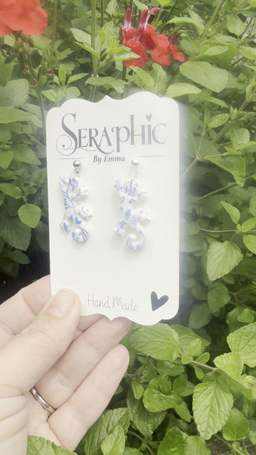 Thumbnail: Painted Blue Lizzard Earrings 