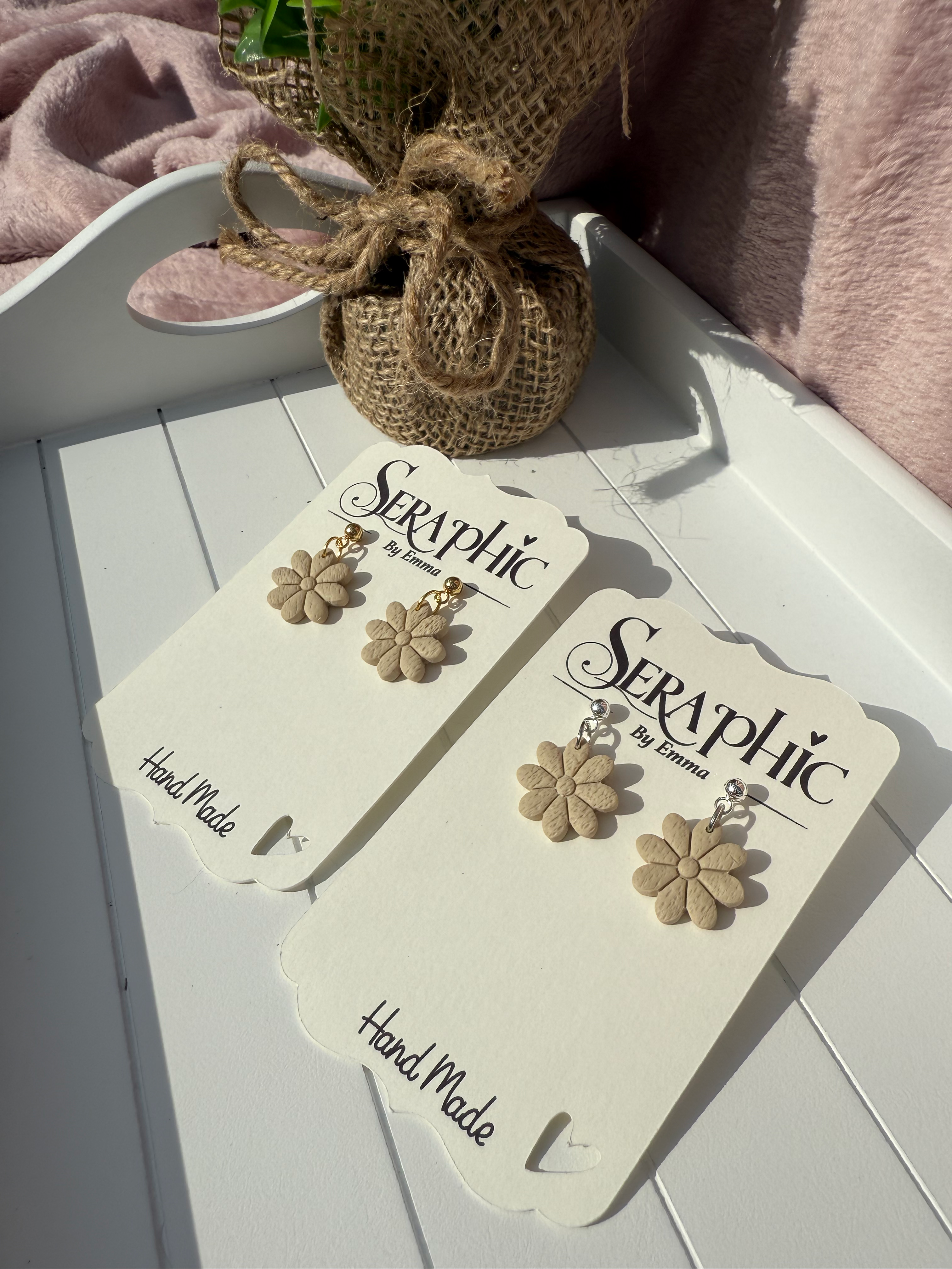 Neutral Flower Earrings