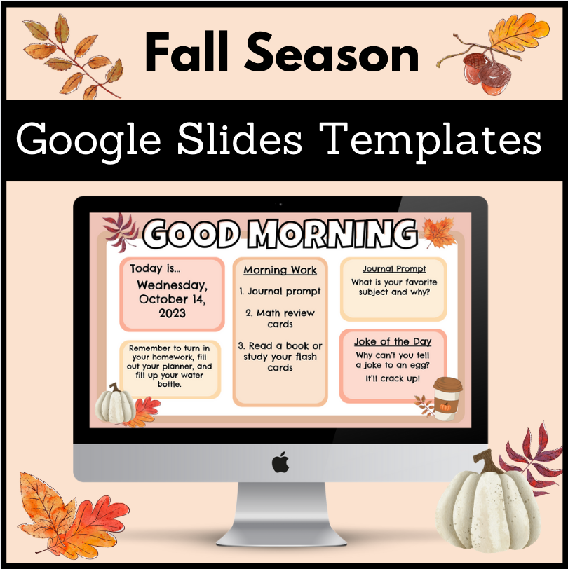 Fall Google Slides FREEBIE Templates Agenda Centers Morning Meetings