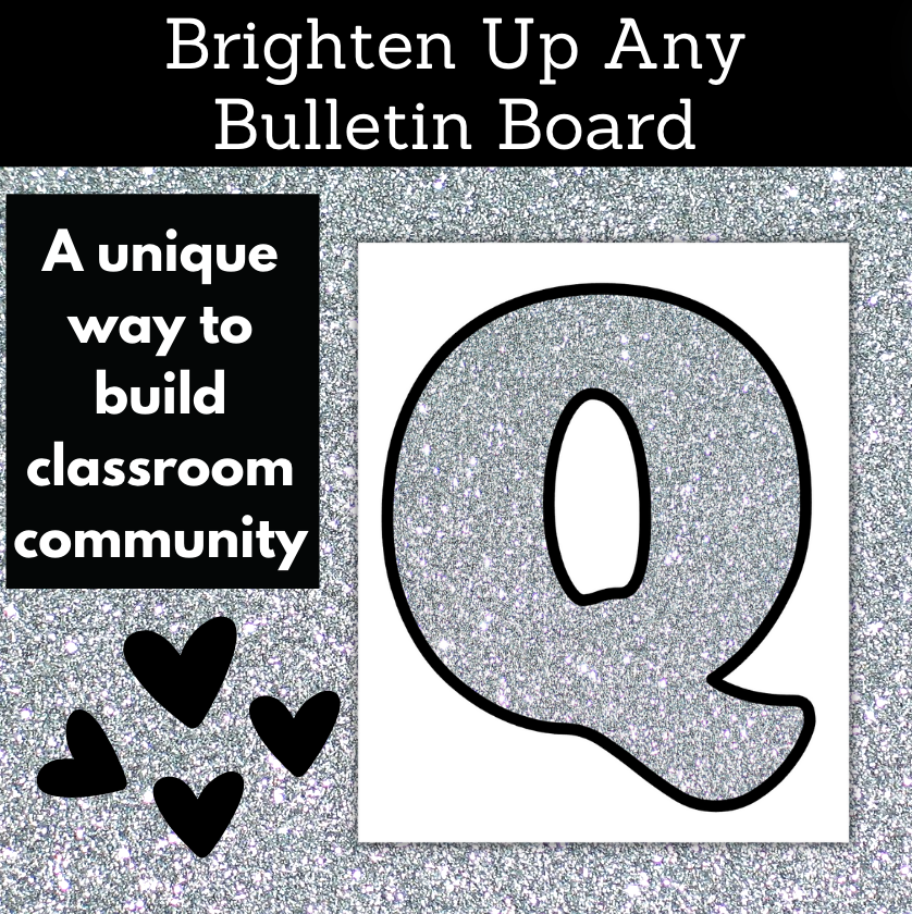 Thumbnail: Silver Glitter Bulletin Board Decor Printable Letters