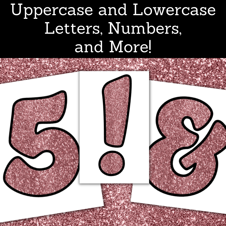 Thumbnail: Pink Sparkle Glitter Bulletin Board Decor Printable Letters