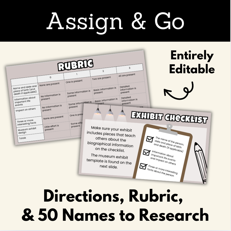 Thumbnail: Black History Month Project Design a Museum Exhibit Editable Google Slides